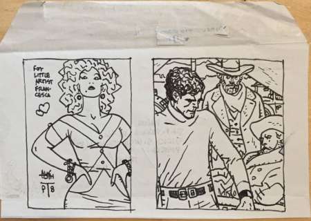 Alex Toth - Original Art - Girl and Cowboys | Catawiki
