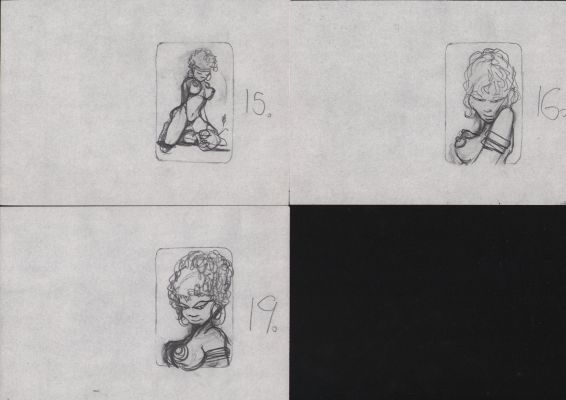 Vaughn Bode | Nude Bode Girl 3Pc Pencil Sketches | Anthony’s Comic Book Art