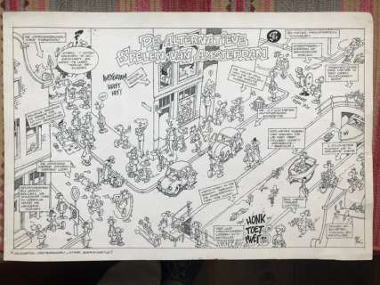 Grote originele tekening - De Alternatieve Spelen van Amsterdam  - (1986) | Catawiki