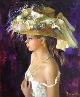 Pierre-Laurent BRENOT - Jeune femme au chapeau. Huile sur toile. Form | Tessier Sarrou