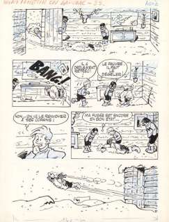 Pierre LACROIX (1912... - Lot 525 - * Bibi Fricotin en Laponie Encre de Chine et crayon...