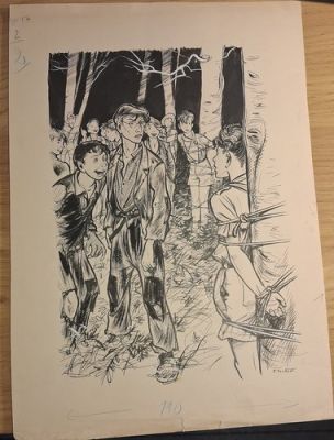 DESSIN ORIGINAL DE PIERRE JOUBERT "GRAND JEU"