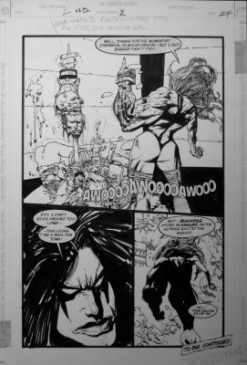 Simon Bisley | LOBO’S BACK #2 PG 24 HALF SPLASH | Black Line Fever