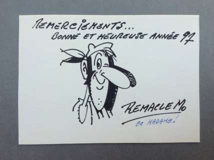 Remacle, Marcel - Dessin original - Carte de Voeux - Vieux Nick et Barbe-Noire - (1997) | Catawiki