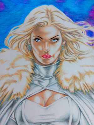 Nick Yakimovich | Emma Frost White Queen pinup Illustration | Raremarq (Buy It Now)