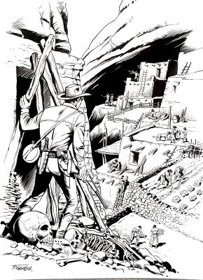 Francesco Gamba | Original illustration for "Tex e il sogno continua". Cm. 25x35. Ink. Signed. Mint. Code 2050. | Segni e Disegni