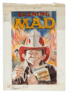 NORMAN MINGO "BURNING MAD" PRELIMINARY COVER ORIGINAL ART. | Hake’s