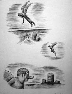 Ludovic Debeurme - LE GRAND AUTRE Encre de Chine, signé 40 x 30 cm Â«Le grand