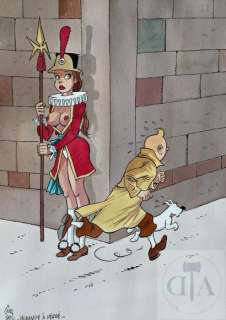 Gürsel/Tintin. Dessin orignal réalisé en hommage à… | Dagoty
