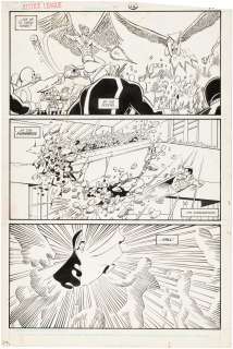 "JUSTICE LEAGUE INTERNATIONAL" #10 KEVIN MAGUIRE COMIC PAGE ORIGINAL ART. | Hake’s