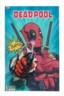 "DEADPOOL" PAINTING ORIGINAL ART BY MARK ROMANOSKI. | Hake’s
