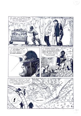 Lucio Filippucci | Original page for Martin Mystere. Cm. 35x50. Ink and felt. Code 2198. | Segni e Disegni