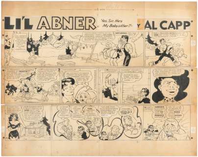 "LI’L ABNER" 1957 SUNDAY PAGE ORIGINAL ART BY FRANK FRAZETTA. | Hake’s