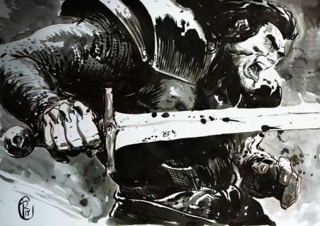 Original illustr. - Conan the cimmerian - china ed ecoline cm 50x70 - Page volante - autres (2018) | Catawiki