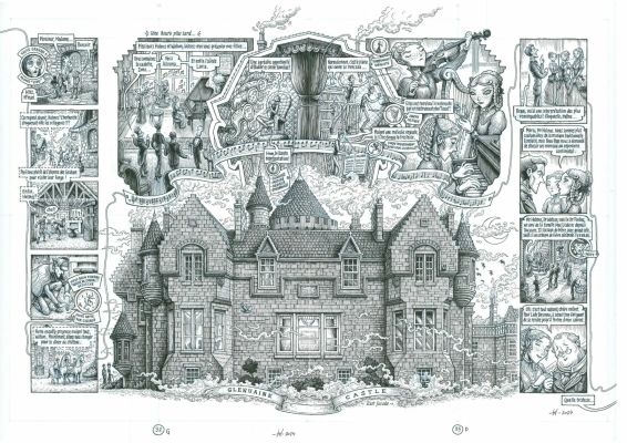 -- Exposition : Benoit Dahan jette l‘encre dans le loch - P. 32 et 33 originales – T.3 Dans la tête de Sherlock Holmes