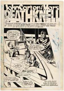 "WEIRD WORLDS" #5 JOHN CARTER OF MARS COMIC BOOK TITLE SPLASH PAGE ORIGINAL ART BY SAL AMENDOLA.