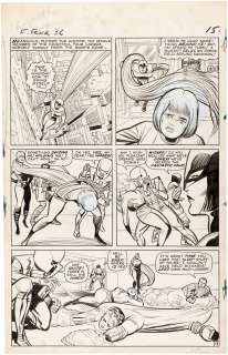 JACK KIRBY "FANTASTIC FOUR" #36 COMIC BOOK PAGE ORIGINAL ART WITH MEDUSA & FRIGHTFUL FOUR.