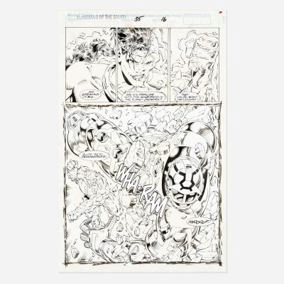 Lot 216 - Kevin West and Steve Montano, Guardians of the Galaxy #35 Story Page 16 Original Art | Landry Pop Auctions