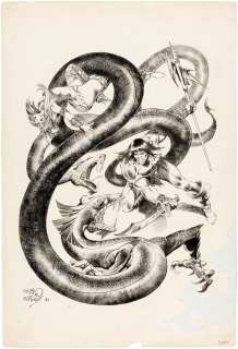 "THE SAVAGE SWORD OF CONAN" #68 PIN-UP ORIGINAL ART BY PABLO MARCOS. | Hake’s