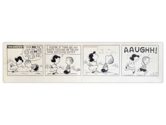 Lot 200 - 1955 Peanuts Daily "AAUGHH!" by Schulz | Weiss Auctions