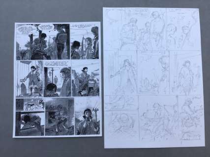 Hermann - Planche originale crayonnés (p.16) - Jeremiah T.24 - Le Dernier Diamant  - (2003) | Catawiki