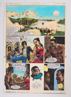 Lot 165 - Andy Clarke 2000 AD Prog #1099 Bullfighting Sinister Dexter Colour Story Pages (Fleetway, 1998) | Stanley Gibbons Baldwin’s