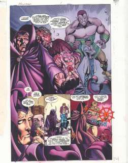 Dave Meikis, John Kalisz, Rags Morales | Hourman #1 P.14 Color Guide Art - Snapper Carr, Hourman, And Amazo - 1999 | Anthony’s Comic Book Art