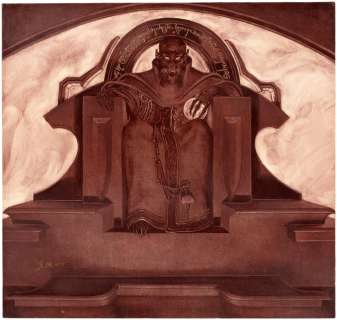 THE LORD OF THE RINGS - SAURON ORIGINAL ART COMMISSION BY STEPHEN HICKMAN.