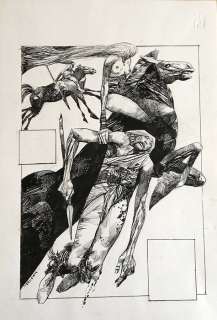 Sergio Toppi - illustrazione originale - Page volante - porcelaine | Catawiki