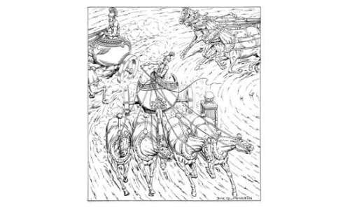 MARTIN. Jacques. " Alix ". Encre de Chine noire sur papier pour la couverture | Tessier Sarrou