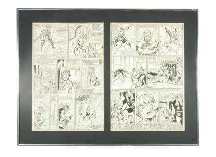 "THE MIGHTY THOR" ORIGINAL COMIC BOOK ART FRAMED DISPLAY. | Hake’s