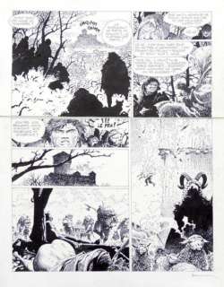 Hermann | Â«Les Tours de Bois MauryÂ». Encre de Chine sur carton pour la planche | Tessier Sarrou