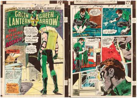 FLASH #217 COMPLETE STORY COLOR GUIDES (NEAL ADAMS ART - GREEN LANTERN/GREEN ARROW). | Hake’s
