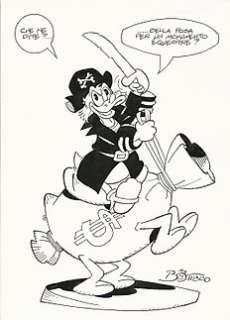  - Zio Paperone - Luciano Bottaro - illustrazione originale "La Serie dei Pirati" - Anni ‘90 - EO 