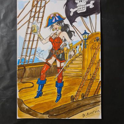 Di Sano Bruno | Illustration originale couleur aquarelle et encre de chine | 2DGalleries