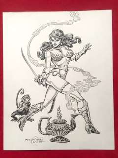 Red Sonja Pin Up -  Ernie Chan original Art  drawing  - dibujo original - (2005) | Catawiki