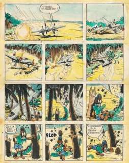 Jijé. Planche originale Blondin et Cirage | BDEnchères