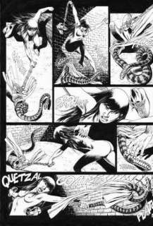 Mitton | Â«QuetzalcoaltlÂ». Encre de Chine sur papier pour la planche 3 du | Tessier Sarrou