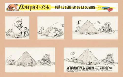 Uderzo | Oum Pah-Pah sur le sentier de la guerre Encre de Chine et lavis | Millon