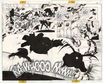 Joe Quesada - Batman Sword of Azrael #4 p23-24 (Double Spread)