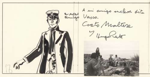 * Pratt - Dédicace:... | * Pratt - dédicace: Exceptionnel dessin représentant... | Tessier Sarrou