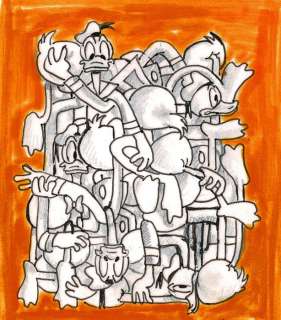 Donald Duck inspired by Fernand Léger  - Original Sketch - Tony Fernandez - Art original | Catawiki