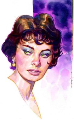 BRIAN STELFREEZE "SOPHIA LOREN" WATER COLOR ILLUSTRATION PSALMS FROM THE STUDIO | eBay US