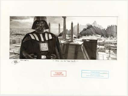 STAR WARS "VADER AND THE JEDI TEMPLE" ORIGINAL ART BY ROBERT BAILEY. | Hake’s