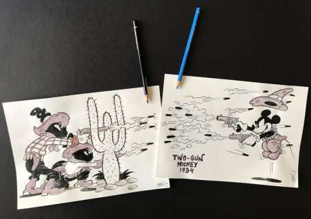 Short Disney films "Two-Gun Mickey" - Original drawing - Two-Gun Mickey and the bandits - EO - (2018) | Catawiki