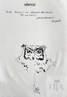Comes/Dessin dedicace illustrant un hibou. Rare. BE avec… | Dagoty
