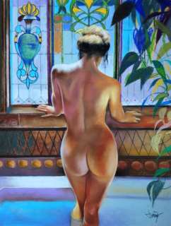 Domingo Ãlvarez GÃ³mez - Dibujo al pastel - Chica Tumbada - Un travail unique - (2019) | Catawiki