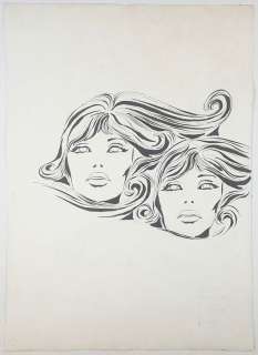 Guido Crepax - illustraz. originale per Foulard - Page volante - (1967) | Catawiki