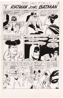ADVENTURES OF JERRY LEWIS #97 COMIC BOOK PAGE ORIGNAL ART BY BOB OKSNER (FEATURING BATMAN & ROBIN). | Hake’s