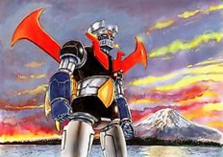 B. Delvecchio - illustrazione originale "Mazinga Z al tramonto" - Page volante | Catawiki